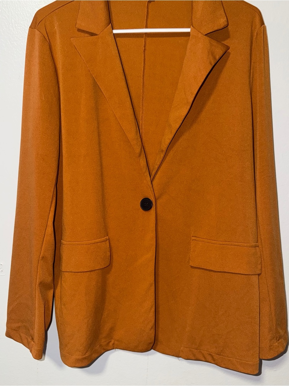 Women's Single-Button Rust Blazer Jacket - Picture 3 of 10